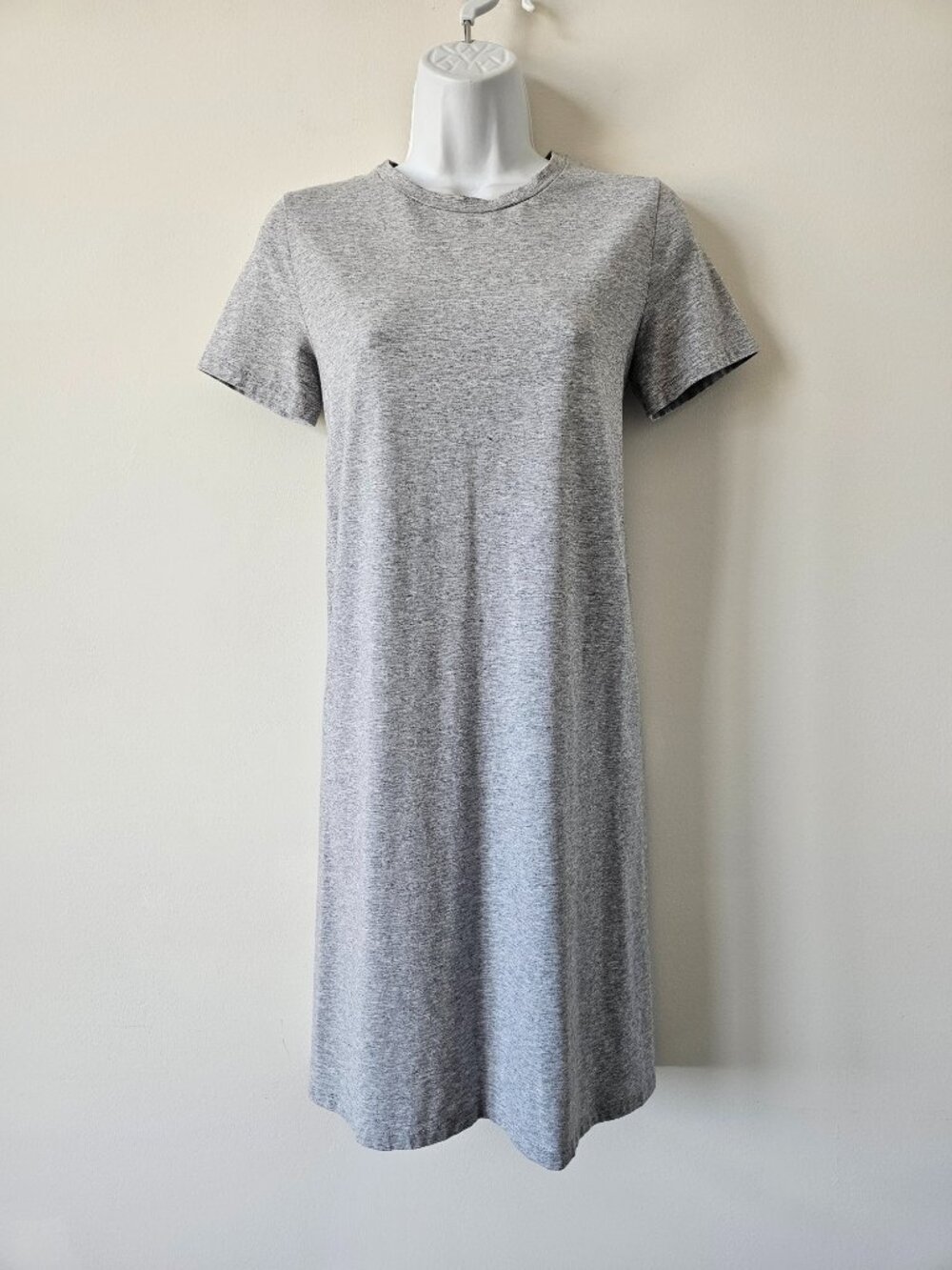 THEORY Grey Pima Cotton Continuous T DR Rubric Soft Breathable Jersey Dress S